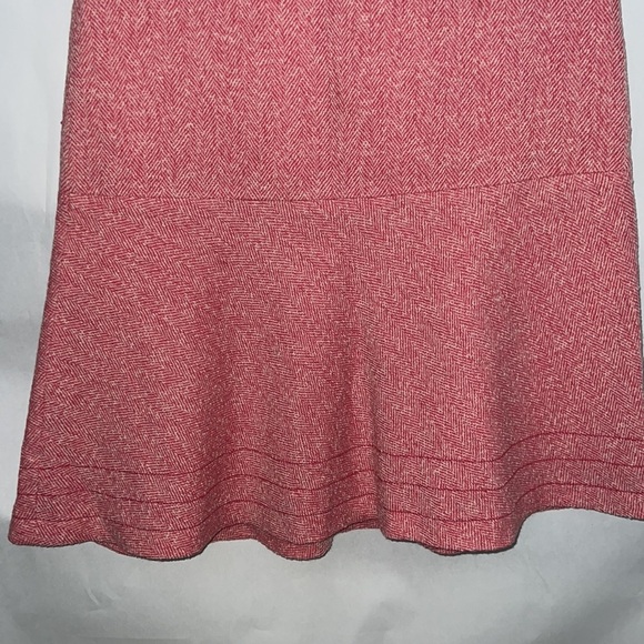Ann Taylor Womens Pink White Herringbone Tweed Wool Blend Trumpet Skirt Size 2 - Picture 2 of 5